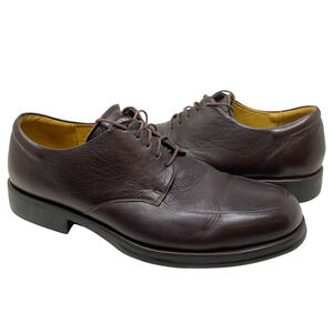 Sandro Moscoloni Vineyard Brown Tumbled Leather Oxfords Dress Shoes Men's Sz 13